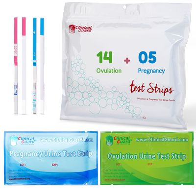 Clinical Guard 14 Ovulation Test Strips and 5 Pregnancy Test Strips Combo Rapid HCG Test Fertility Ovulation Predictor Kit (19 Count) - Azure/Sage