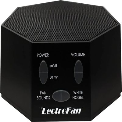 Adaptive Sound Technologies LectroFan Classic White Noise Machine - Global Power Edition with Adaptors for US, UK & EU - 20 Non-Looping Fan & White Noise Variations - Black