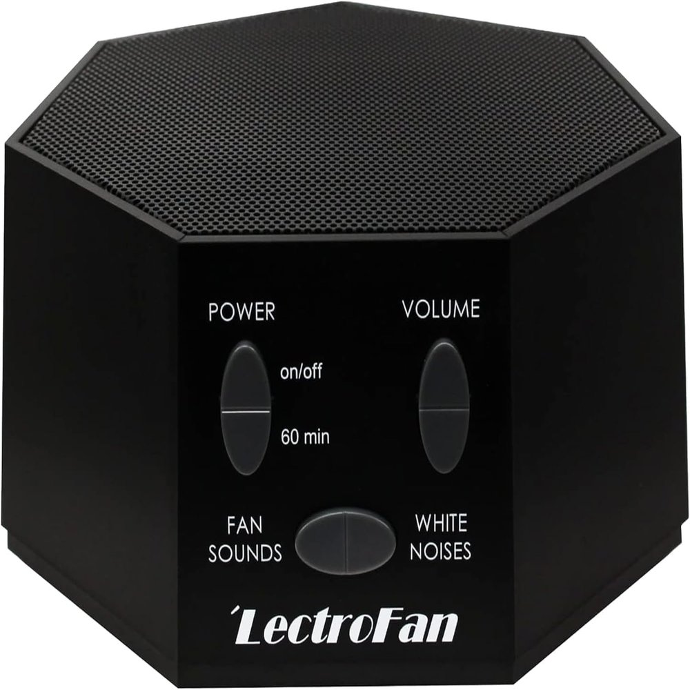 Adaptive Sound Technologies LectroFan Classic White Noise Machine - Global Power Edition with Adaptors for US, UK & EU - 20 Non-Looping Fan & White Noise Variations - Black
