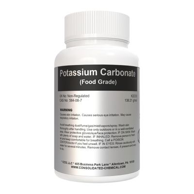 Potassium Carbonate (E501) - 1kg (2.2lb)