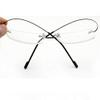 Ultra Lightweight Titanium Alloy Flex Arm Bendable Flexible Rimless Rectangle Reading Glasses Men Women Eye Glasses Clear Vision Magnifying Presbyopic Glasses Black with Portable Eyewear Case (2.0X) view 2
