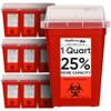 Oakridge Products Sharps Container for Home Use and Professional 1 Quart (10-Pack), Biohazard Needle and Syringe Disposal, Small Portable Container for Travel, CDC Certified view 1