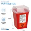 Oakridge Products Sharps Container for Home Use and Professional 1 Quart (10-Pack), Biohazard Needle and Syringe Disposal, Small Portable Container for Travel, CDC Certified view 2