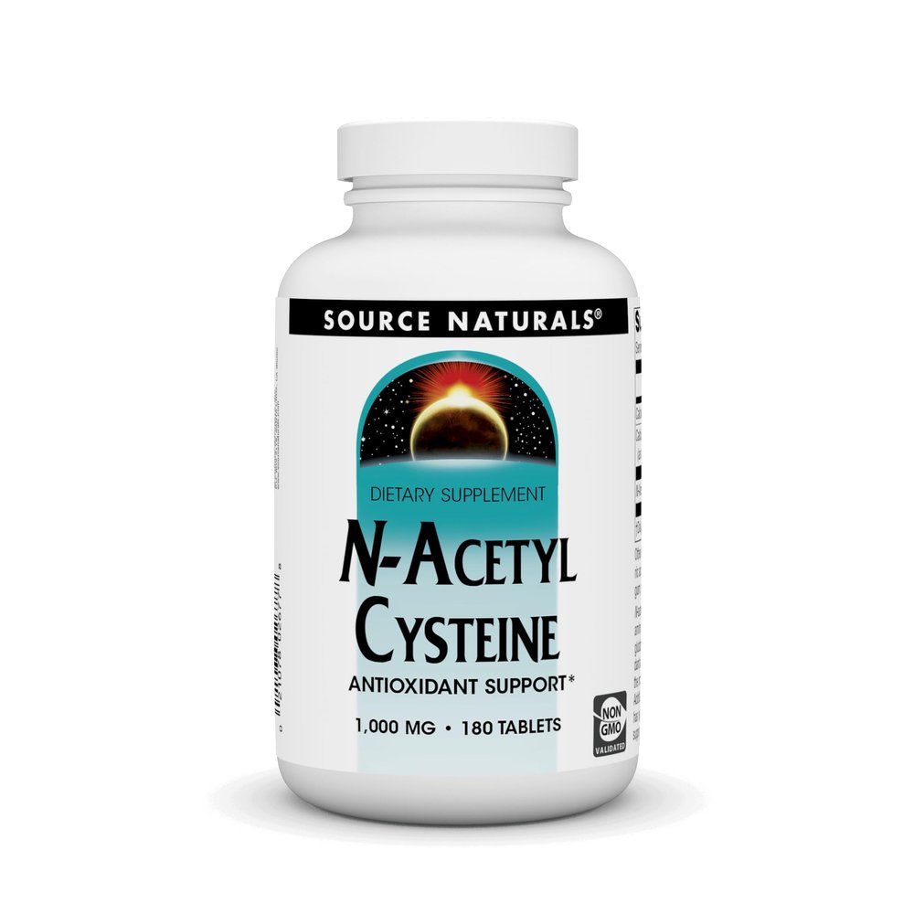 Source Naturals N-Acetyl Cysteine Antioxidant Support, Dietary Supplement That Supports Respiratory Health*, 1,000 mg - 180 Tablets