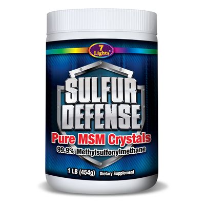 7 Lights Sulfur Defense Opti-MSM 99.9% Pure MSM Powder | Dietary Supplement for Joints, Skin & Immune Support  Organic Methylsulfonylmethane Crystals, Vegan, Non-GMO, Gluten-Free  Made in USA (1 LB)