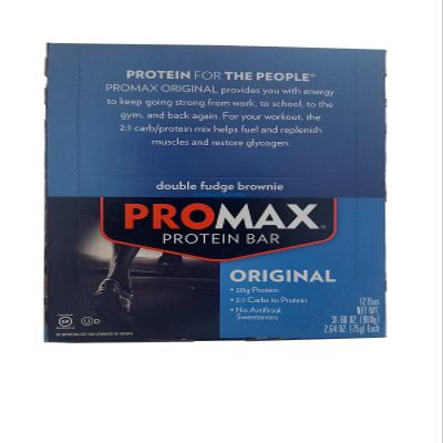 Promax Protein Bar Double Fudge Brownie - 12 - 2.64 oz (75 g) bars [31.68 oz (900 g)]