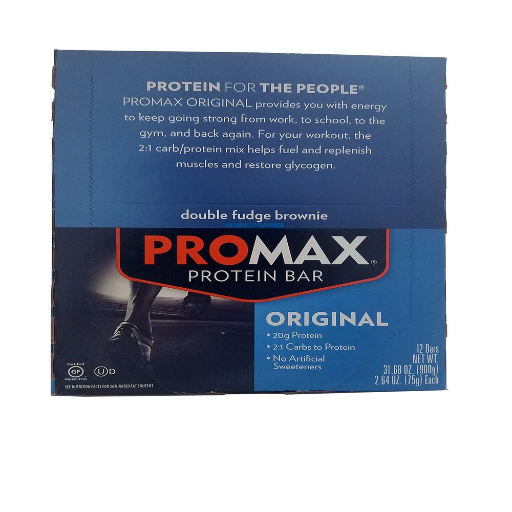 Promax Protein Bar Double Fudge Brownie - 12 - 2.64 oz (75 g) bars [31.68 oz (900 g)]