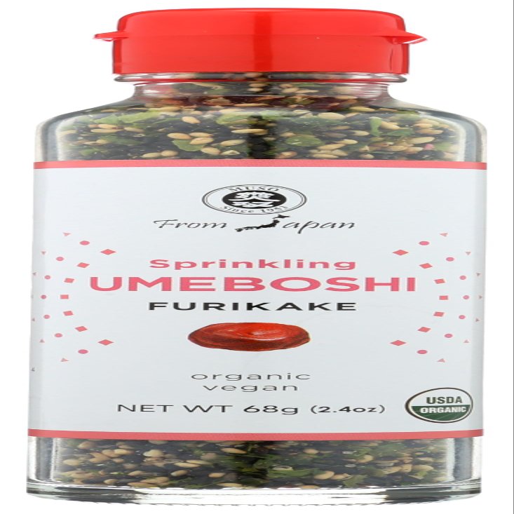 Muso From Japan Sprinkling Umeboshi Furikake, No Additives, Vegan Friendly, USDA Certified Organic, 2.4 Ounce (Pack of 6)