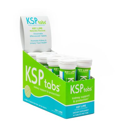 KSPtabs Key Lime All Natural Hydration & Kidney Health Supplement to Combat Calcium Oxalate Crystal Formation, 80 Tablets
