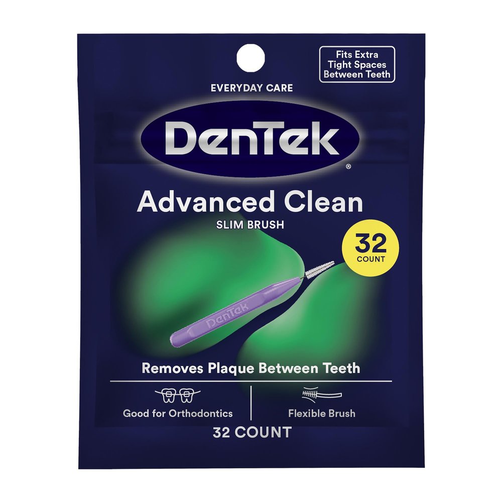 DenTek Slim Brush Advanced Clean Interdental Cleaners, Extra Tight, 32 Count