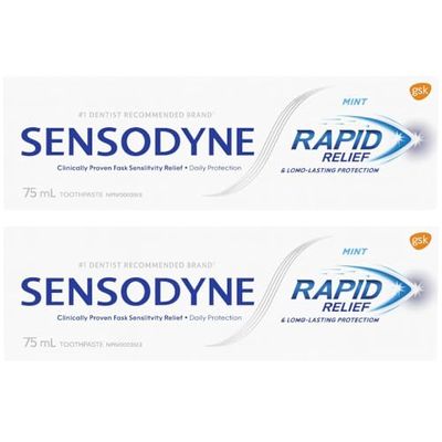 Sensodyne Rapid Relief Sensitivity Toothpaste, Mint, 3.4 oz (Pack of 2)