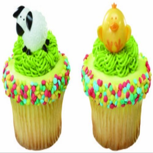 12 ~ Chick & Lamb Ring ~ Designer Cake/Cupcake Topper