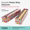 Chicwrap Triangles Refillable Plastic Wrap Dispenser - Includes One 12" x 250' Roll of Professional Grade Plastic Wrap - BPA Free and Kosher Certified - Reusable Dispenser w/Slide Cutter view 2
