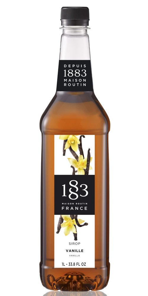 1883 Maison Routin Syrup for Drinks, Made In France (33.8 Fl Oz, Vanilla Plastic)