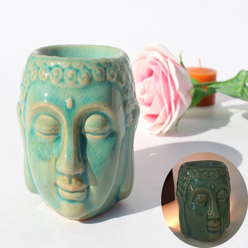 Nice Essential Oil Warmer Aroma Aromatherapy Air Freshener Buddha Shakyamuni Ceramic for Yoga SPA Meditation