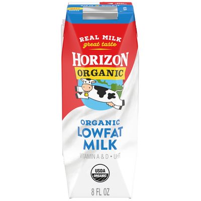 Horizon Organic Shelf Stable 1% Lowfat Milk Box, 8 fl oz - 8g Protein per Serving, USDA Organic, Ready to Drink for Lunchbox, Travel, or On-the-Go, No Refrigeration Needed