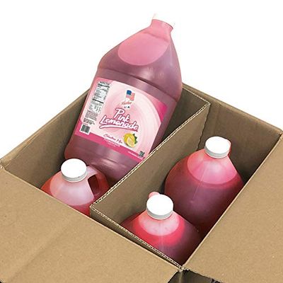 Pink Lemonade Slushee Mix - Case of 4 x 1 Gallons | 512 oz (Yields Approx. 385-12oz servings per case) | Mixing Ratio 7 (Water) to 1 (Product Mix)