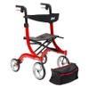 Drive Medical RTL10266 Nitro Euro-Style 4-Wheel Rollator Walker With Seat, Red view 3