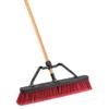 LIBMAN 827 Push Broom with Hard Polymer Support Brace, 24", Medium-Duty Bristles, Wood Handle view 1