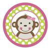 Mod Monkey Girl (Green Polka Dots) Edible Cake Topper Decoration view 1