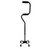 HealthSmart Quad Walking Cane, Sit To Stand Walker, Adjustable Canes for Men, Canes for Women, FSA HSA Eligible with Quad Base, Foam Handles Quad Cane, Black view 1