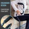 HealthSmart Quad Walking Cane, Sit To Stand Walker, Adjustable Canes for Men, Canes for Women, FSA HSA Eligible with Quad Base, Foam Handles Quad Cane, Black view 3