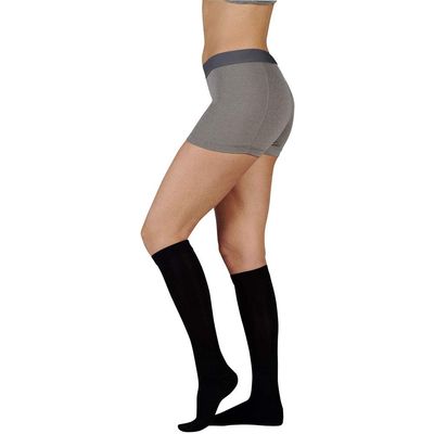30-40 mmHg Juzo Dynamic (Varin) AD-N Compression Stockings. Knee High. Closed Toe. Silicone Grip. 3.5cm. ,Size:IV,Color:Black