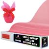 Hygloss Products Cellophane Roll  Cello Wrap in Easy Cutter Box for Crafts, Gifts, and Baskets - 20 Inches x 100 Feet - Pink view 1