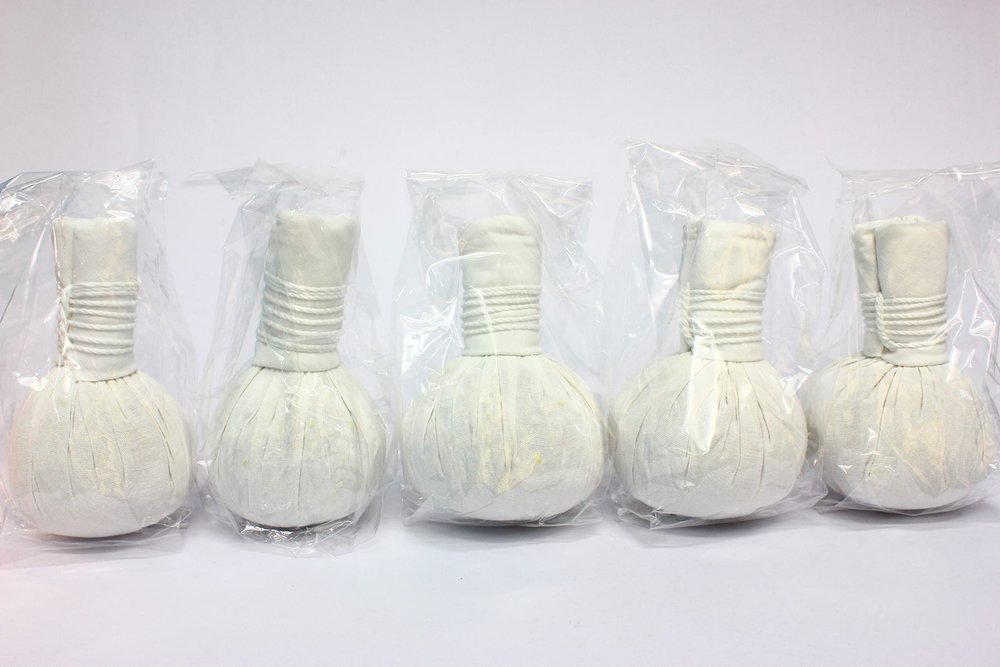 5 X Thai SPA Herbal HOT Compress Massage Ball Therapy (Luk Pra Kob) Product of Thailand