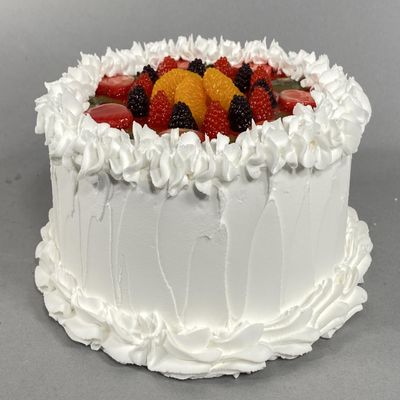 Just Dough It! Fake Foods Fake Vanilla Frosted Cake Topped With Fruit