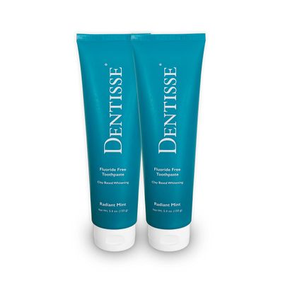 Natural Reflection Fluoride Free Whitening Toothpaste by Dentisse - Whiter Teeth, Brighter Smile - Polishing Fluoride Free Toothpaste 5.3oz Radiant Mint 2-Pack