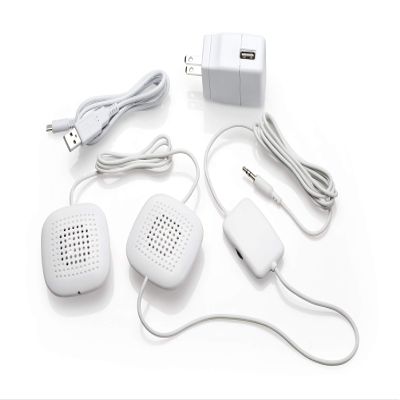 Sound Oasis Amplified Pillow Speakers, 2 Ultra-Thin Hi-Fi Stereo Speakers, Volume Control, Surround Sound for Music, Sleep, Tinnitus Masking, Connects to External Sound Source.