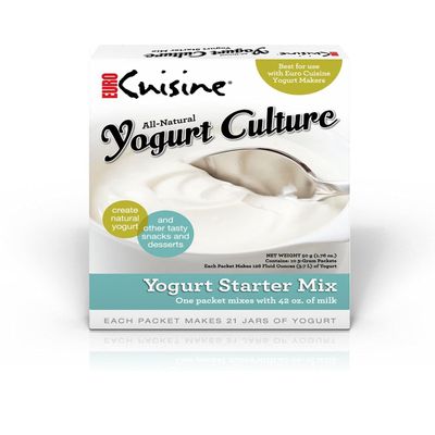 Euro Cuisine RI1020 All Natural Yogurt Culture Starter  Perfect for Dairy Free, Whole Milk, Protein Yogurt  Probiotic Yogurt Pouches for Smooth, Creamy Homemade Yogurt