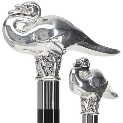 Italian Luxury Silver 925R Walking Sticks and Canes Collection Elegant Designs with Fritz Handles, Animal Motifs, Crystals, and Unique Embellishments