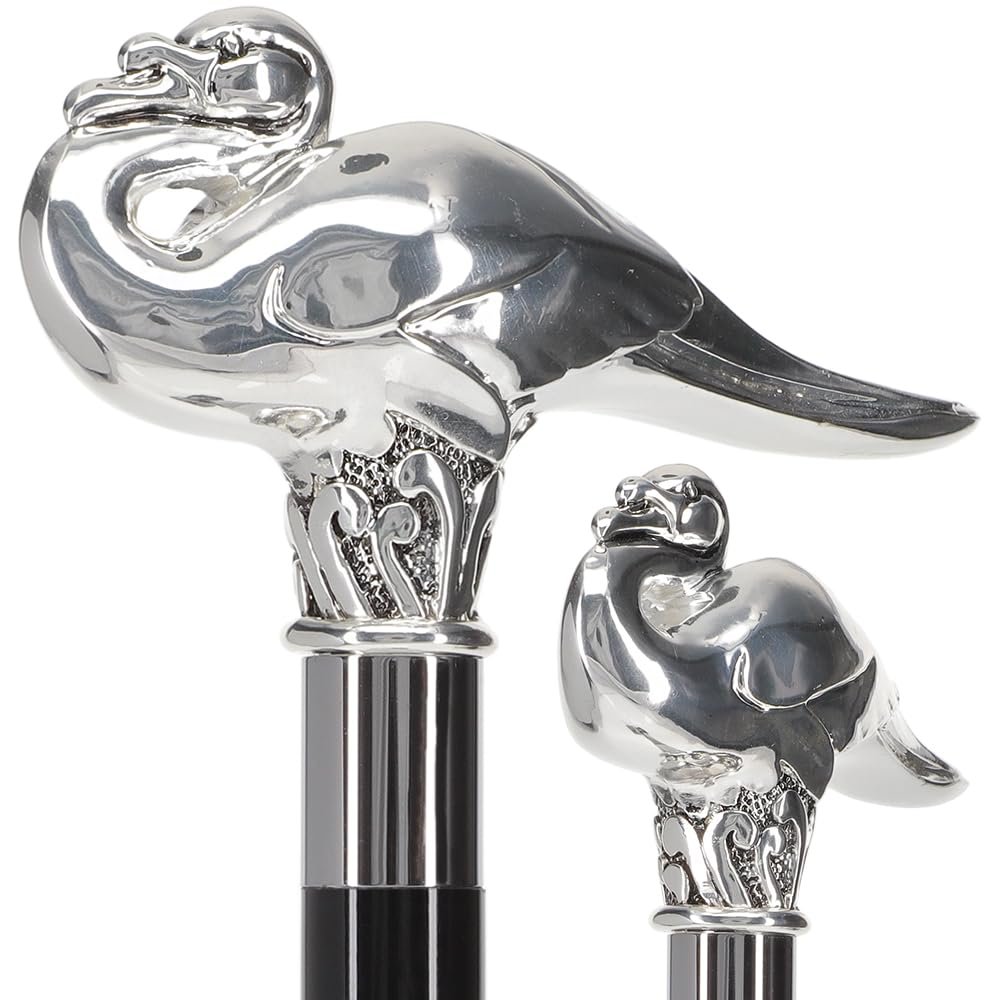 Italian Luxury Silver 925R Walking Sticks and Canes Collection Elegant Designs with Fritz Handles, Animal Motifs, Crystals, and Unique Embellishments