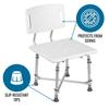 DMI Shower Chair Bath Seat for Tub or Shower Bench for Inside Shower, Made of Aluminum with Plastic Seat, FSA and HSA Eligible, Adjustable Height, Holds Weight Up to 500 Pounds, Bath Chair, White view 2