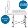 DMI Shower Chair Bath Seat for Tub or Shower Bench for Inside Shower, Made of Aluminum with Plastic Seat, FSA and HSA Eligible, Adjustable Height, Holds Weight Up to 500 Pounds, Bath Chair, White view 4