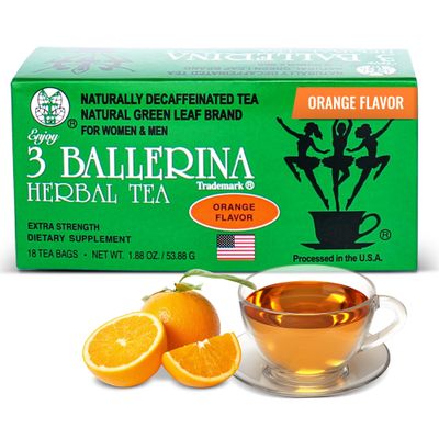 3 Ballerina Diet Tea Extra Strength  Orange-Flavor Herbal Tea Bags for Digestive Comfort and Weight Maintenance  Pack of 1 (18 Count)