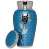 Blue Rose Funeral Urn by Liliane Memorials - Cremation Urn for Human Ashes - Hand Made in Brass - Suitable for Cemetery Burial or Niche - Large Size fits Remains of Adults up to 200 lbs- Perugia view 2