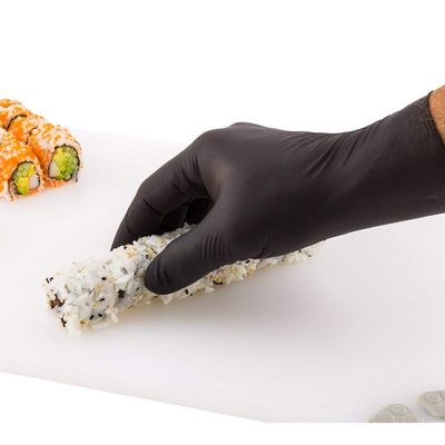 Restaurantware Extra Large Black Nitrile Gloves - Powder-Free Food Safe Gloves: Perfect for Kitchen Housekeeping and Janitorial Use - Disposable and Recyclable - 100ct Box