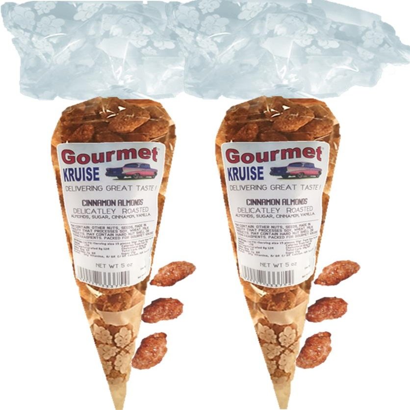 Almonds Cinnamon Roasted (2 Pack) (NET WT 10 OZ) Gourmet Kruise Signature Gift Bags