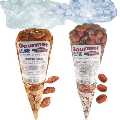 Almonds Cinnamon Roasted Nuts And Caramel Toasted Peanuts (NET WT 13 OZ) Gourmet Kruise Signature Gift Bags