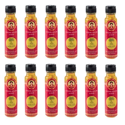 Ang Ki 12x Angki Somthawin Hotel Spa Natural Thai Aroma Herb Yellow Oil 24cc Wholesale Price Made of Thailand