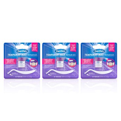 Dentek Temparin Max Repair Kit for Caps, Crowns, Fillings 0.09 oz | Pack of 3