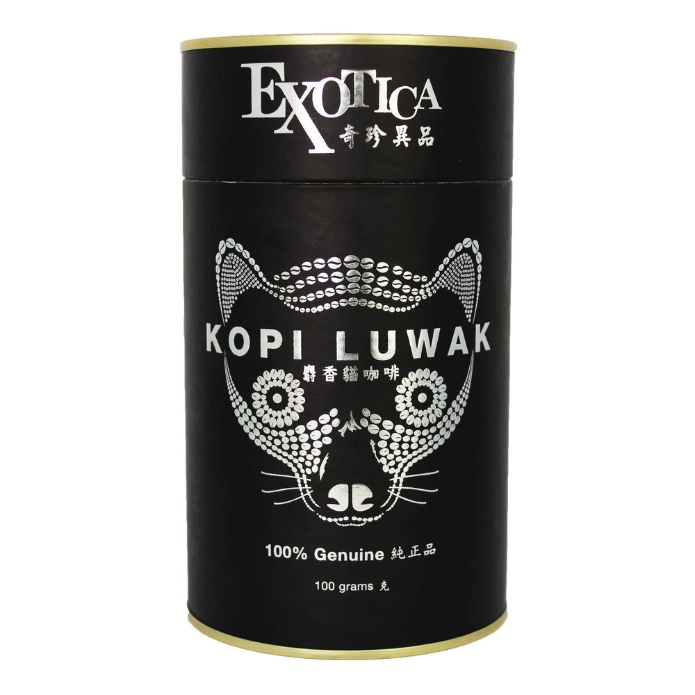 100% Wild Genuine World's Most Expensive Coffe Kopi Luwak Arabica Premium Blend Ground Gourmet Coffee (100g)