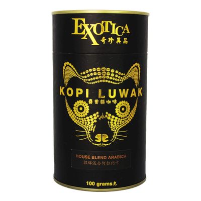 100% Wild Genuine The World Most Expensive Coffee Kopi Luwak Arabica House Blend Ground Gourmet Coffee (100g)