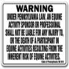 Pennsylvania Equine Sign Activity Liability Warning Statute Horse Barn Stable view 1