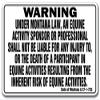 Montana Equine Sign Activity Liability Warning Statute Horse Farm Barn Stable view 1