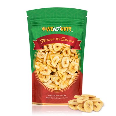 We Got Nuts Premium Dried Banana Chips 64oz (4 Pounds) Fresh, Crispy & Sweetened, Sealed For Freshness - We Got Nuts