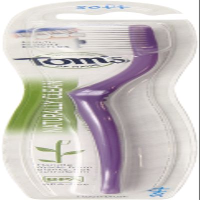 Tom's of Maine Adult Dye Free Toothbrush Soft Bristles, 1 Count (Pack of 1)